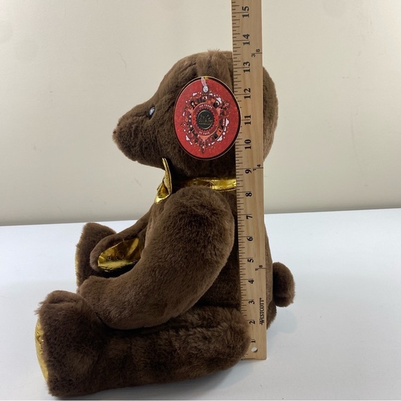 FAO Schwarz 160th Anniversary Gold Monogram Teddy Bear Plush Stuffy Animal 13.5” - Picture 13 of 14